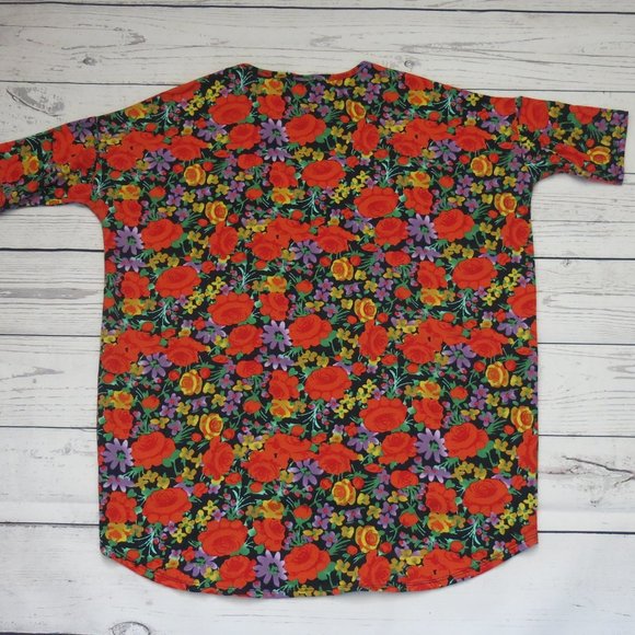 LuLaRoe Floral Print Hi Lo Top Blouse - Size Large - Picture 2 of 8